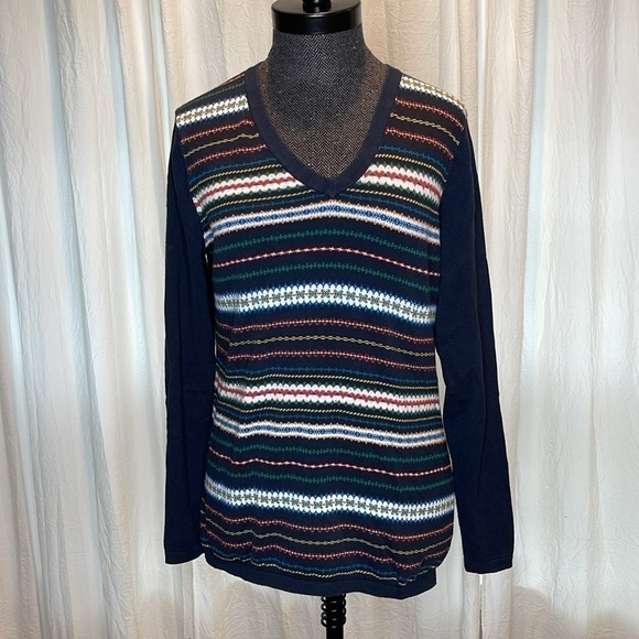 TOMMY HILFIGER Ivy Float V-Neck Sweater Size Medium - Picture 2 of 8